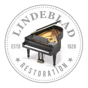 Lindeblad Piano Restoration stamp logo.
