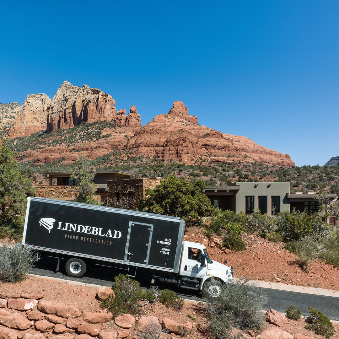 Lindeblad delivery truck at a luxury estate in Sedona, Arizona