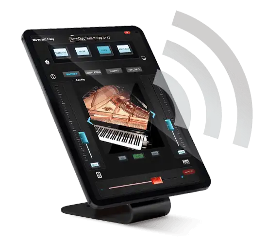 iPad with piano player system app open