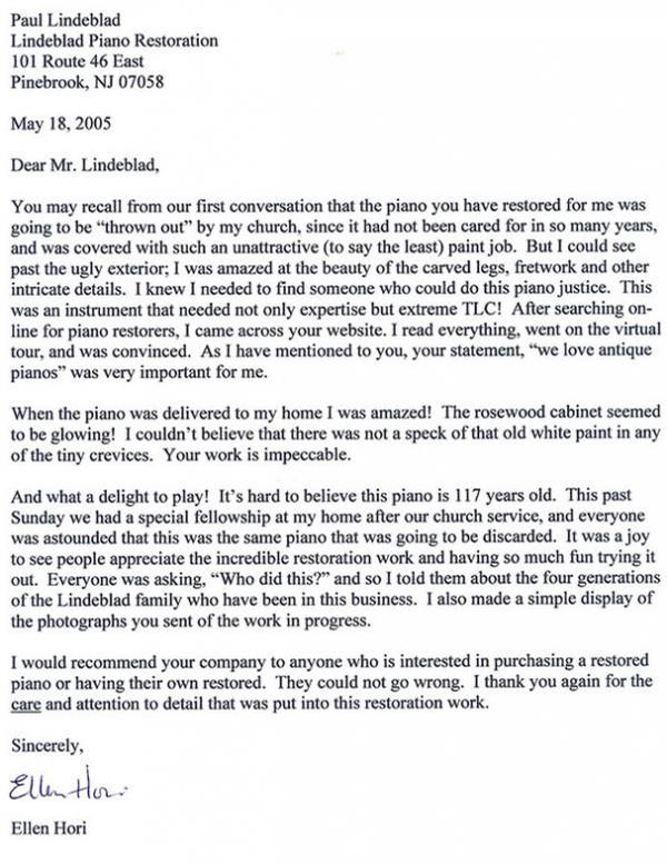 Letter from Ellen Hori