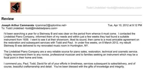 Letter from Joseph Cammarata