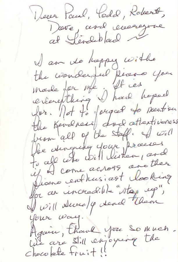 Letter from Julie Curt