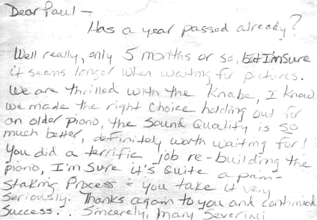 Letter from Mary Severini