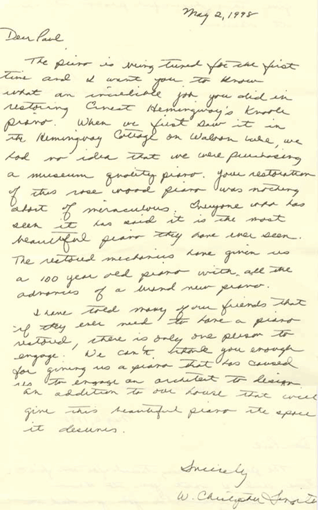 Letter from W. Christopher Singleton