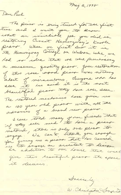 Letter from W. Christopher Singleton