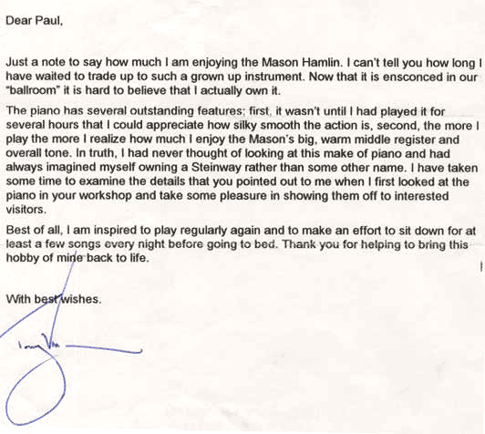 Letter from Tony Villa