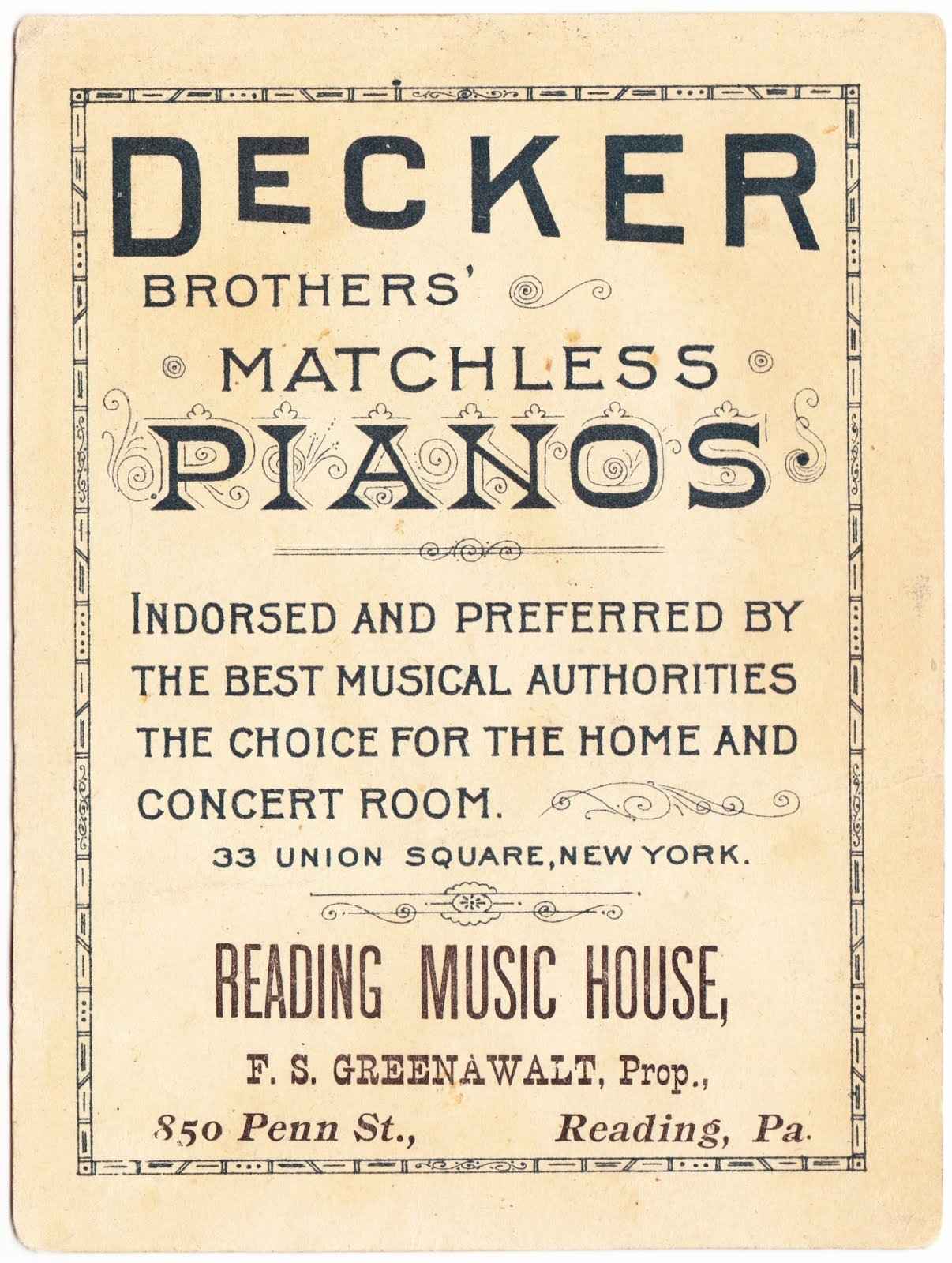 Decker Brothers Pianos Piano Library Lindeblad Piano